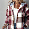 Plaid Drawstring Hoodie Shirt by FitiqueFit