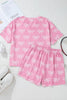 Bowknot Printed Notched T-Shirt and Shorts Set by Simply Love