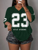 Stay Strong Retro Mesh Breathable Sports Jersey – Women's Athleisure & Activewear V-Neck Tee