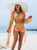 Multi-Color Print Bikini Three-Piece Set – Padded Swimwear for Women by FitiqueFit