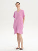 Slit Notched Short Sleeve Mini Dress