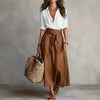 Button-Down Shirt & Straight Skirt Two-Piece Set by FitiqueFit