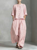 Three-Quarter Sleeve Shirt & Loose Trousers Two-Piece Set by FitiqueFit