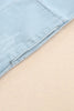 Sky Blue Flap Pocket Buttoned Raw Hem Denim Jacket