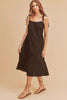 New Summer Midi Cami Dress For Women with Braided Tie Shoulder & Pockets – Soft Cotton Gauze Fabric, Chic & Comfortable Design For Every Occasion by Stevvex