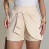 Bow-tie Designed High-waisted Wide-leg Shorts by My Store