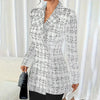 Women’s Plaid Double-Breasted Blazer by FitiqueFit