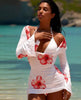 Women's 3-Piece Swimsuit Set – V-Neck Long Sleeve Wrap Skirt by FitiqueFit