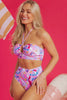 Pink Floral Printed Halter Neck High Waist Bikini by Wild and Free Boutique