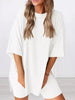 Full Size Half Sleeve T-Shirt and Shorts Set Plus Size by Simply Love