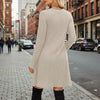 Women's Solid Color Long Sleeve Knit Dress by FitiqueFit