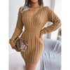 Women’s V-Neck Bodycon Sweater Dress by FitiqueFit
