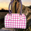Country Lilac Checkered Speedy Western Genuine Leather Purse by Neon Spur