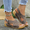 Women's Platform Roman Sandals | Open Toe Velcro Beach Sandals by FitiqueFit