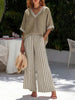 Women's Striped Tunic Top & Casual Trousers Two-Piece Set by FitiqueFit