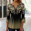 Women’s V-Neck 3/4 Sleeve Button-Front Tunic Blouse by FitiqueFit