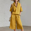 Short-Sleeve Shirt & Loose Shorts Two-Piece Set | Casual by FitiqueFit
