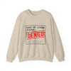 Cost of Living Status: DENIED Sweatshirt | receipt aesthetic, budget humor by Tristan’s Treehouse