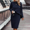 Women's Two Piece Set - Pullover Sweater & Bodycon Skirt Cozy Outfit by FitiqueFit