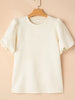Textured Puff Sleeve T-Shirt by Simply Love