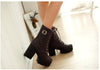 Women’s Chunky Heel PU Martin Boots | Large Size High Heel Boots by FitiqueFit
