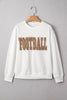 White FOOTBALL 3D Letter Graphic Crew Neck Sweatshirt by Wild and Free Boutique