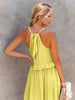 Romantic Ruffled Sleeveless Tiered Maxi Dress with Pockets Elegant & Chic Statement Beautiful Design Dress by Stevvex