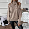 Women’s Elegant Off-Shoulder Turtleneck Sweater — Long Sleeve Knit Top by FitiqueFit