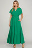 Surplice Short Sleeve Tiered Maxi Dress With Pockets For Women – Fluttering, Elegant and Versatile Maxi Dress with Surplice Neckline and Pockets by Stevvex