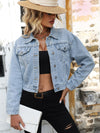 Button Up Denim Jacket with Chest Pockets