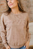 High-rise saved by grace Letter Embroidery Mineral Wash Loose Sweatshirt by Wild and Free Boutique