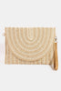 Fame Two Tone Woven Paper Envelope Clutch Bag Boho Beach