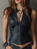 Women’s Stand Collar Backless Slim Fit Crop Top by FitiqueFit