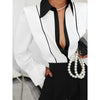 Women’s Black White Colorblock Shirt by FitiqueFit