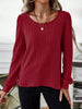 Ribbed Knit Long Sleeve T-Shirt by Simply Love