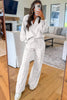 Dark Khaki Polo Collar V Neck Pullover and Drawstring Sweatpants Set by Wild and Free Boutique
