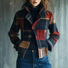 Vintage Stand Collar Blazer with Single-Row Buttons — Tailored Women’s Jacket by FitiqueFit