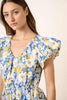 New Summer Floral V-Neck Cap Sleeve Mini Dress For Women – Charming Floral Print Mini Dress with V-Neckline and Cap Sleeves by Stevvex