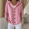 Women’s Button-Down Hoodie Cardigan Sweater Coat by FitiqueFit