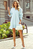 Blue Lightweight Ruffled Striped Mini Dress Chic Playful Dress for Women Charming Design Dress by Stevvex