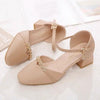 Women's Mid-Heel Slingback Pumps – Square Toe Buckle Strap by FitiqueFit