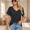 🌼 Women's V-Neck Pleated Loose-Fit T-Shirt – Effortless Summer Elegance by FitiqueFit