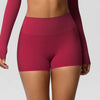 Womens Solid-Color Sports Shorts European And American Style Yoga Shorts by My Store