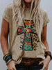 Women's Loose And Casual Fashion Fresh Print T-shirt by My Store