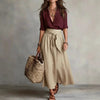 Button-Down Shirt & Straight Skirt Two-Piece Set by FitiqueFit