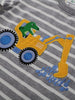 Children's Excavator Striped Round Neck T-Shirt by Simply Love