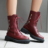 Women’s Chunky Heel Mid-Calf Dr. Style Boots – Large Size Fall & Winter Boot by FitiqueFit