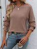 Ribbed Knit Ruffle Cuff T-Shirt by Simply Love