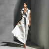 Women's V-Neck Color-Block Sleeveless A-Line Maxi Dress – 4 Colors XS–2XL by FitiqueFit