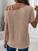 Asymmetrical Neck Short Sleeve T-Shirt by Simply Love